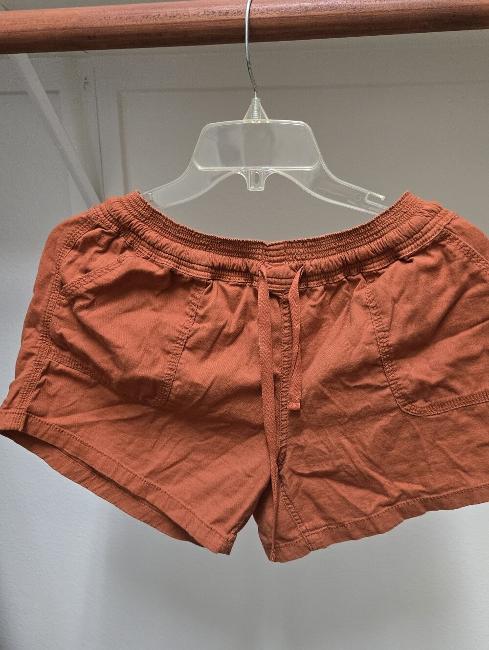 Market & Spruce Rust Orange Cotton Blend Pull-On Shorts Size M